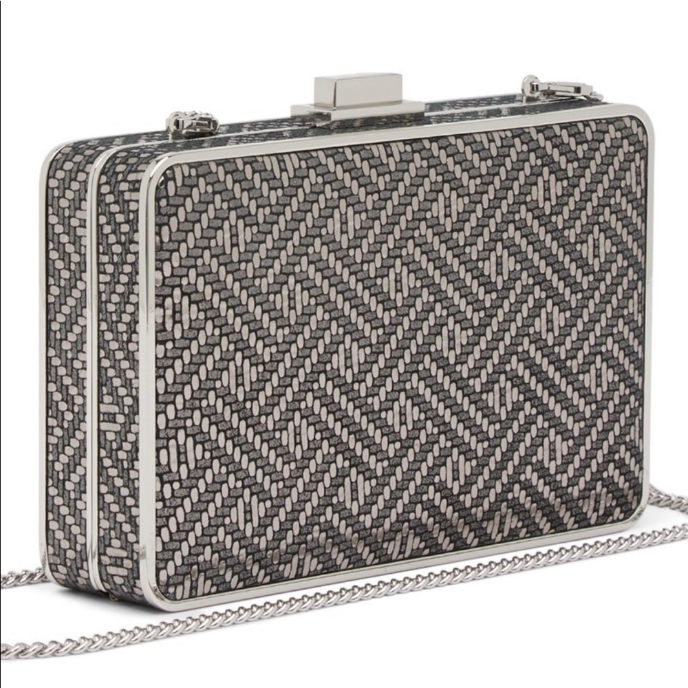 Michael Kors Medium Metallic Leather Box Clutch